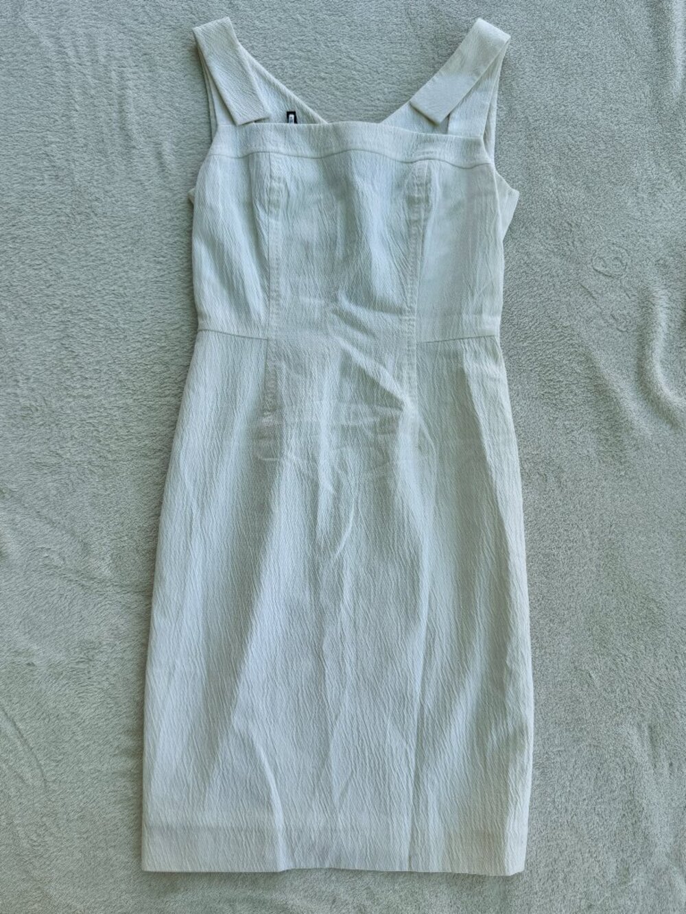 Escada Cream Dress Back Cutouts Black Exposed Zipper Size 36